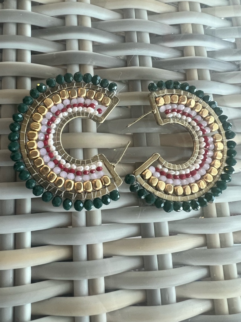 Noonday Handcrafted Beaded Hoop Earrings